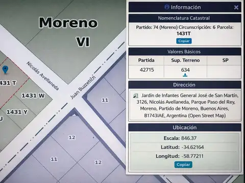 Terreno en Venta en Moreno, USD 35.000