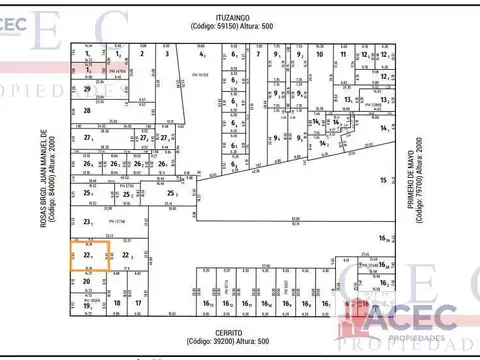 Terreno en Venta 15  mts Fondo