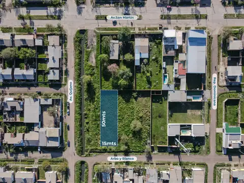 Terreno en Venta 15  mts Fondo