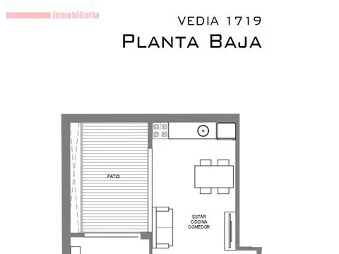 Vedia 1719 PB 2 amb. cfte. c/ patio. 2 bños.T54m².Amenities.