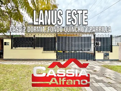 CASA LOTE PROPIO CON JARDIN, DOS DORMIT. FONDO LIBRE CON QUINCHO Y PARRILLA