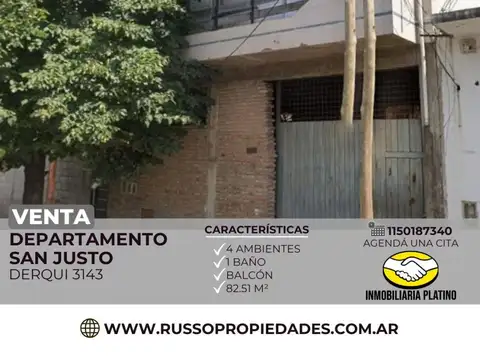 Departamento - Venta - Argentina, La Matanza - DERQUI 3143