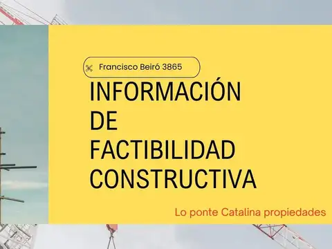 Terreno en venta -  Francisco Beiro 3800 - Villa Devoto, CAB