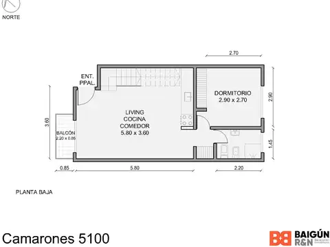 Depto Tipo Casa en Venta de 2 ambientes