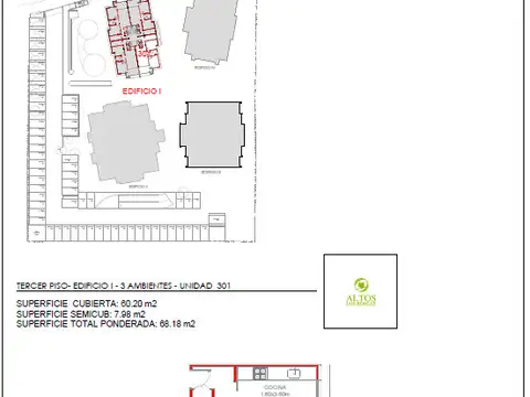 Departamento 3 ambientes con 2 baños