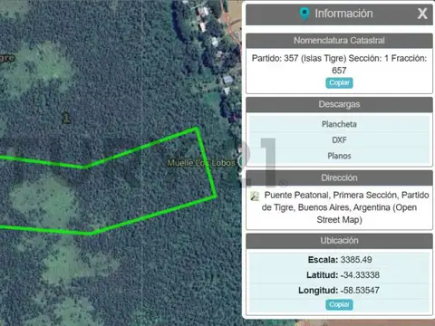 Terreno en Venta en Delta del Tigre, USD 36.000