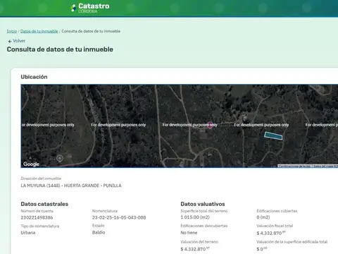 La Falda Club de Campo Tres Arroyos  lte 7 Mza AF