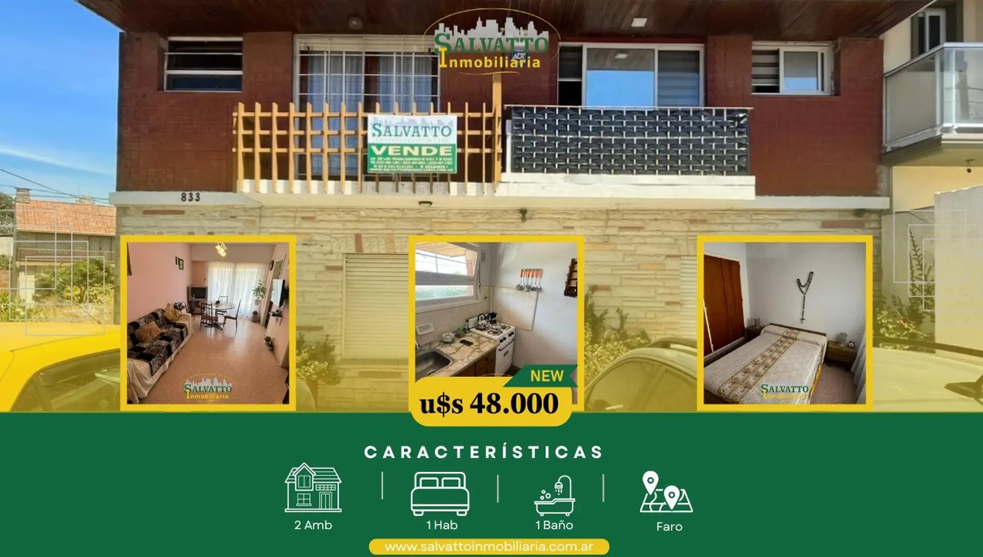 Departamento 2 ambientes sin expensas y apto crédito