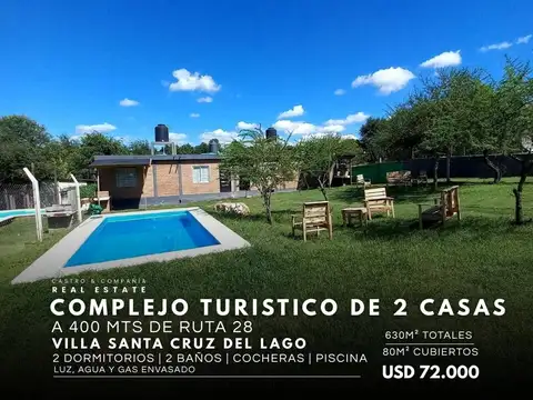 Complejo Turístico De 2 Unidades Completamente Equipadas En Villa Santa Cruz Del Lago - Punilla