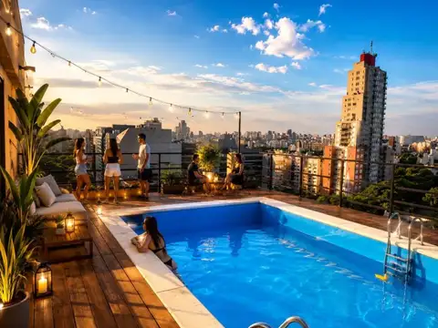Va Crespo, Av Corrientes 6100, piso 12, 1 amb, 38m2, u$s 600 + luz. 15-07-26