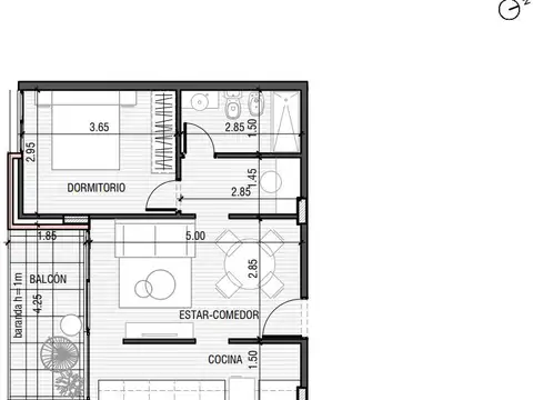 Departamento en Venta con 1 cocheras