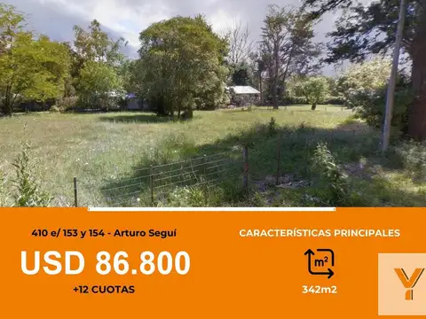 Terreno en venta - 2258mts2 - Arturo Seguí [FINANCIADO]