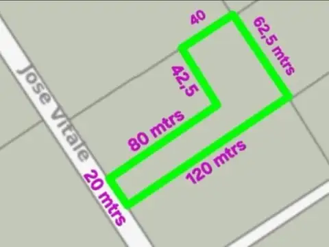 Terreno en Venta 120  mts Fondo