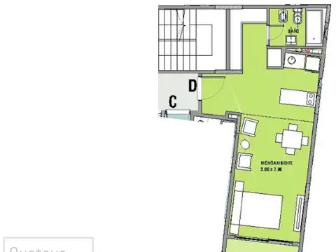 Departamento en Venta en Colegiales, USD 90.687