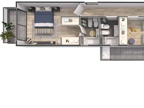 Departamento 3 ambientes con 2 baños