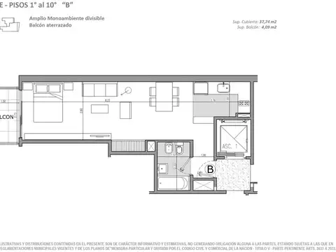 Departamento en Venta en Caballito Norte, USD 105.050