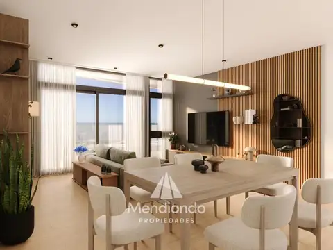 Semipiso 3 amb al frente con balcón terraza. Cochera cubierta y baulera en Parque Luro