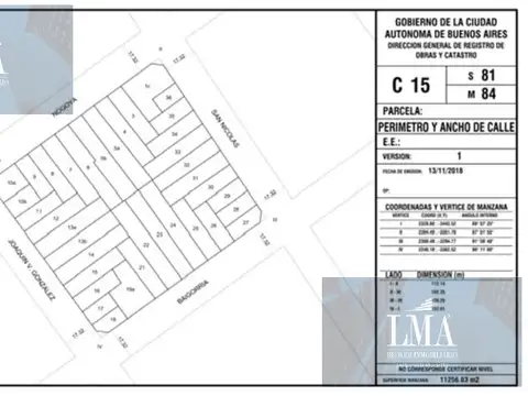 Terreno en Venta en Villa del Parque, USD 380.000