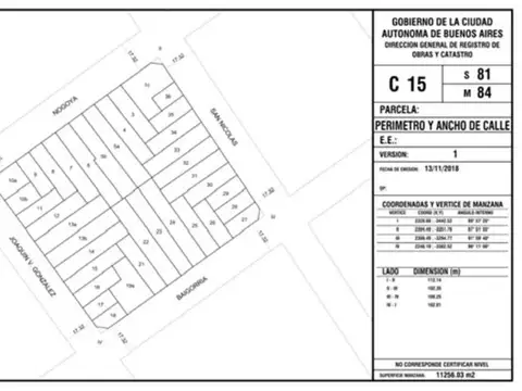 Terreno en Venta en Villa del Parque, USD 390.000