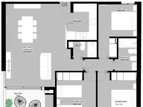 Departamento en Venta de 3 dormitorios