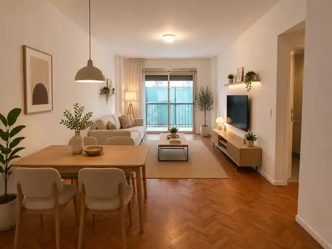 Departamento 2 ambientes frente con balcon y lavadero