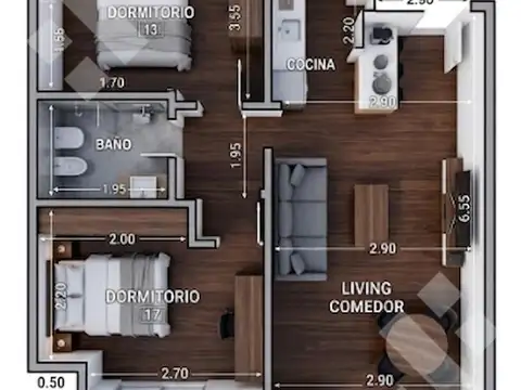 Departamento en Venta de 2 dormitorios