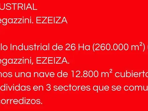 VENTA NAVE INDUSTRIAL DE 12.800 M2. EZEIZA