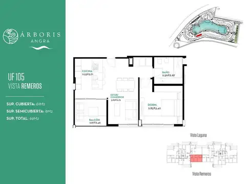 Departamento en Venta con 1 cocheras