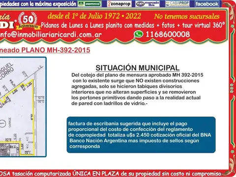 Departamento en Venta de 2 ambientes