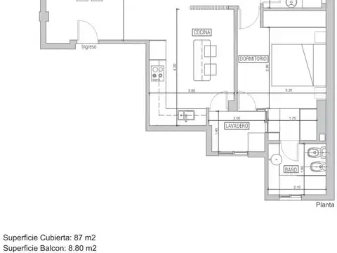 Departamento 8 ambientes con 2 baños