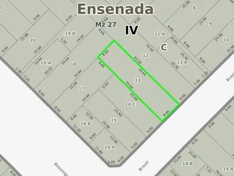 Brasil casi esquina e/ Av bossinga 587, Ensenada