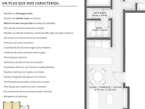 Departamento en Venta de 1 dormitorio