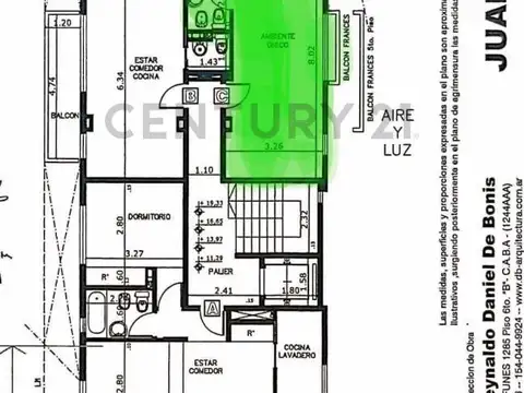 Departamento 2 ambientes con 1 baño