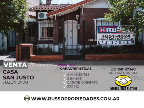 Venta casa 4 ambientes San Juusto