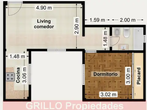 Departamento en Venta de 2 ambientes