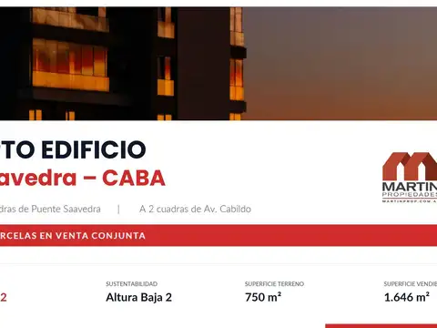 Terrenos en Venta Apto Edificio en Saavedra | Cercanía a Gral. Paz y Av. Cabildo
