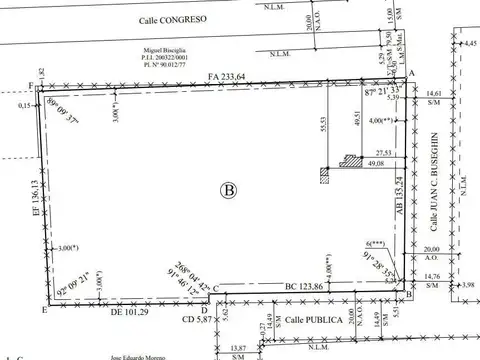 Terreno en Venta 230  mts Fondo