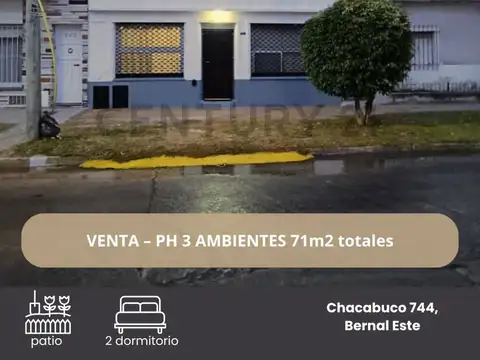VENTA DEPARTAMENTO 3 AMBIENTES EN BERNAL