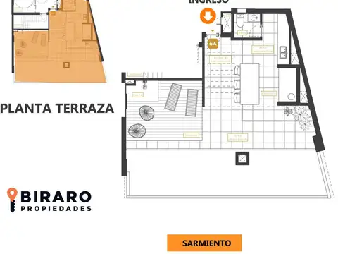 Departamento 3 ambientes con 2 baños