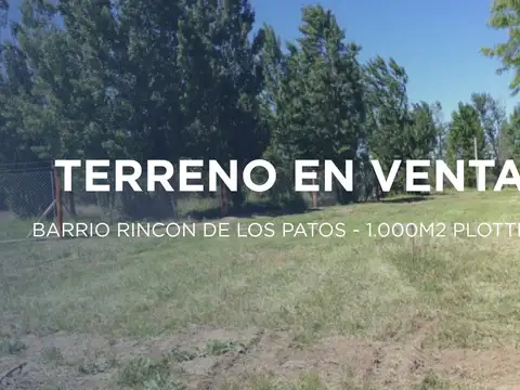 Terreno en venta en rincón de los patos plottier