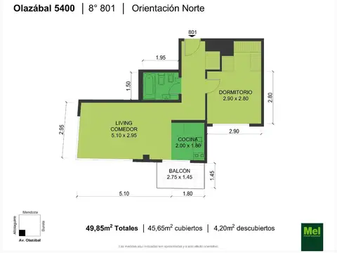 Departamento en Venta de 1 dormitorio