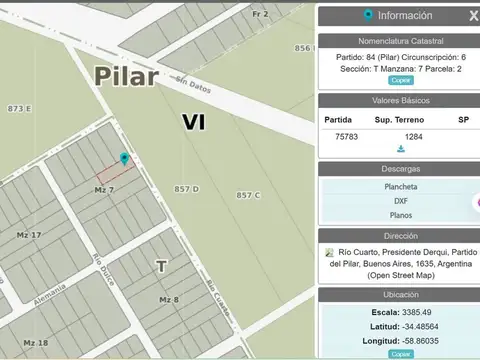 Terreno en Venta en Pilar, USD 29.000