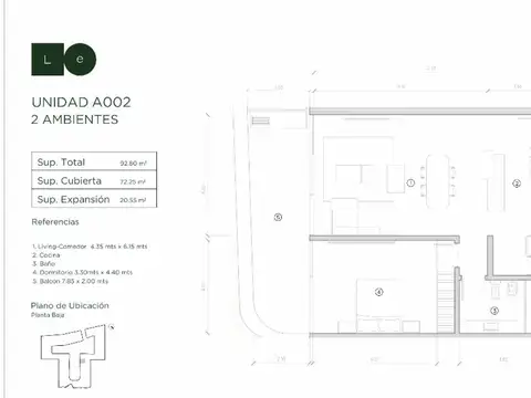 DEPARTAMENTO 2 AMBIENTES EN VENTA - CONDOMINIO LE REVE