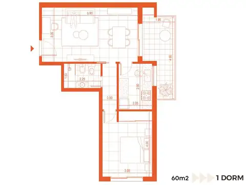 Departamento en Venta de 2 ambientes