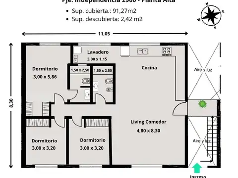 Pasaje Independencia 2930, Planta Alta, 100