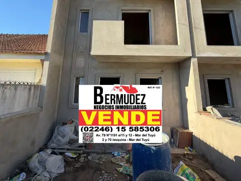venta duplex 3 ambientes obra en pozo calle 59 entre 4 y 5 mar del tuyu