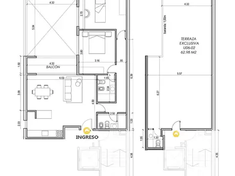 Venta departamento 3 dormitorios Pichincha Rosario