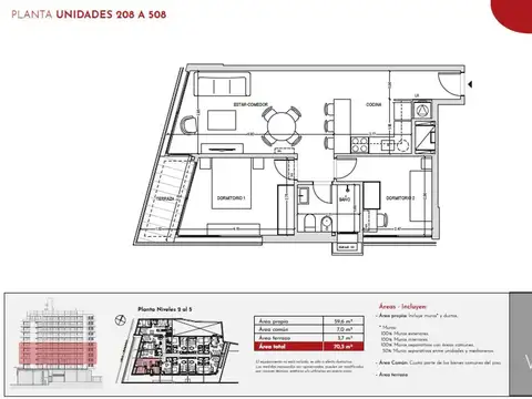 Departamento en Venta en Centro , USD 164.000