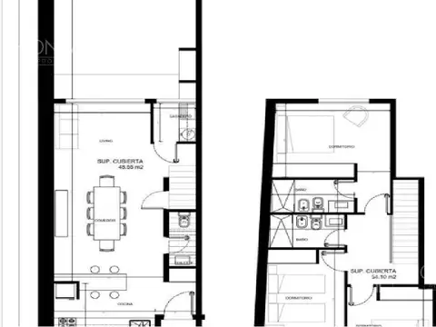 Depto Tipo Casa 4 ambientes con 2 baños