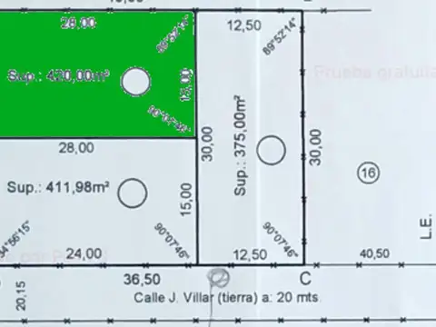 Terreno en Venta de 420,0 m2